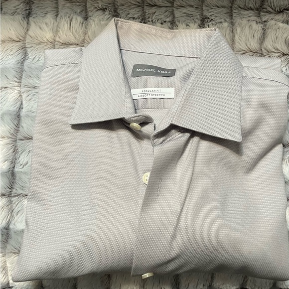 Michael Kors Light Gray Button-Up Shirt Dress Shirt - Picture 2 of 5